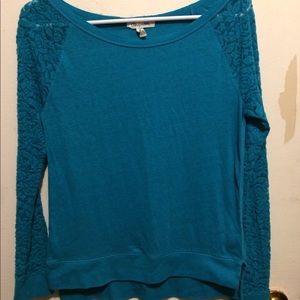 Lace Sleeve Teal Aeropostale Shirt